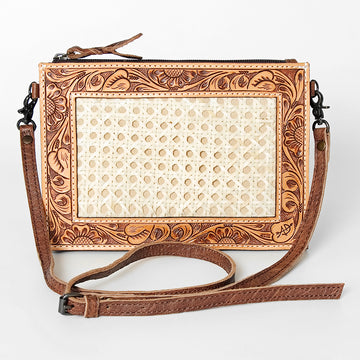 American Darling Clutch Hand Tooled Genuine Leather Western Women Bag Handbag Purse Tan | Purses for Cute